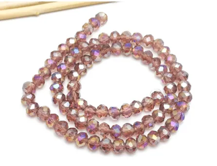 Margele cristal rondel fatetat 6x4mm ametist AB (sirag)
