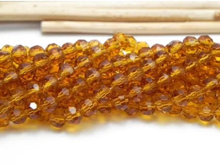 Margele cristal rotund fatetat 4mm coniac (sirag)