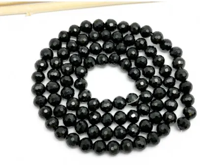 Margele cristal rotund microfatetat 6mm negru (sirag)