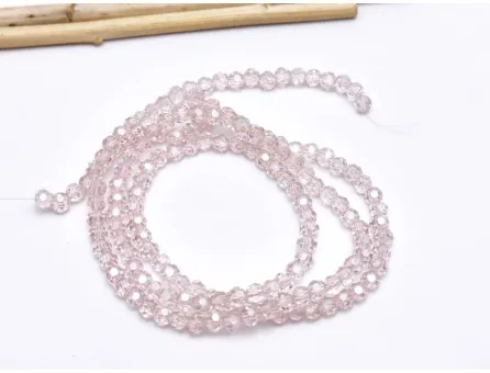 Margele cristal rotund fatetat 3~3.5mm roz lustered (sirag)