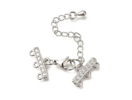 Inchizatoare cubic zirconia multisir placat cu rodiu (1buc)