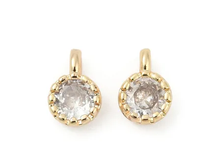 Charm cubic zirconia auriu 6.5x4mm transparent