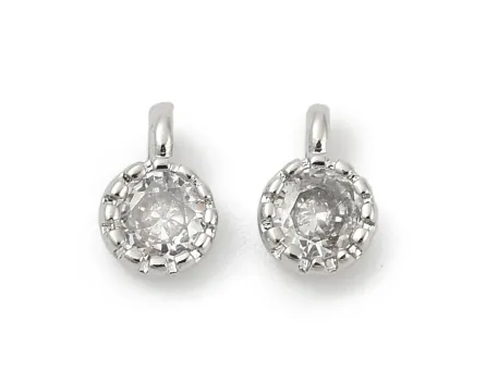 Charm cubic zirconia argintiu 6.5x4mm transparent