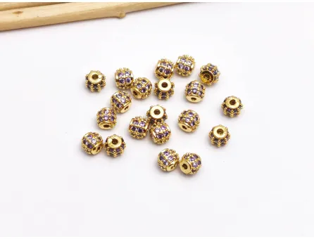 Distantier cubic zirconia 4.5x4mm auriu