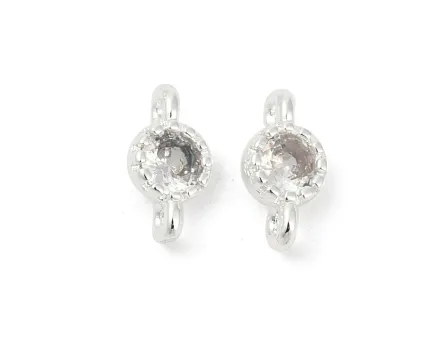 Link cubic zirconia argintiu 9x5mm transparent