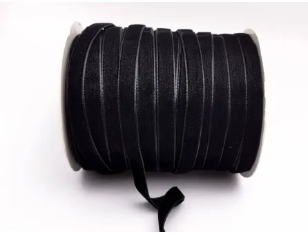 Panglica catifea 10mm negru (1m)