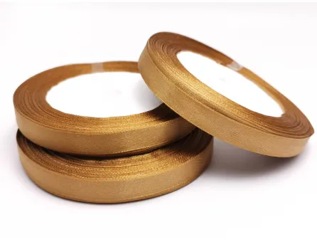 Panglica saten latime 10mm caramel (22m)