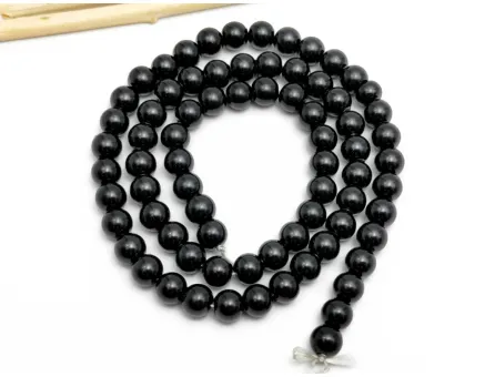 Perle de sticla calitate a 6mm negru (sirag)