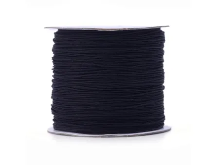 Snur cu nylon pentru bratari 0.5mm negru (10m)