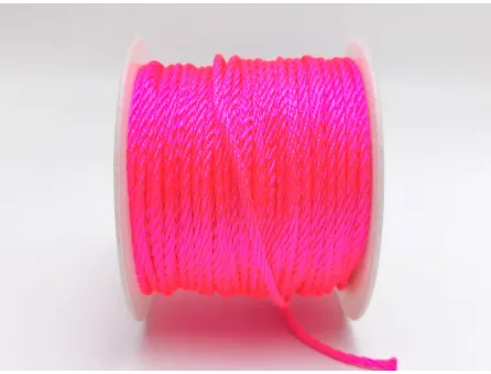 Snur nylon impletit grosime 2mm roz neon