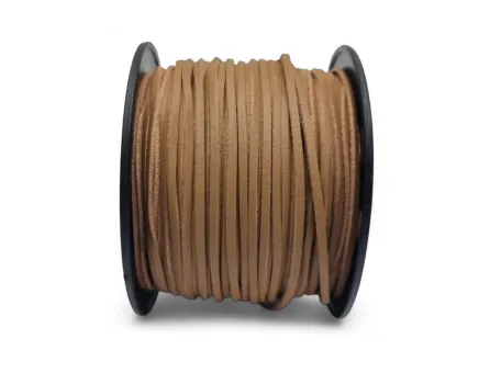 Snur suede imitatie piele latime 3mm maro caramel (5metri)