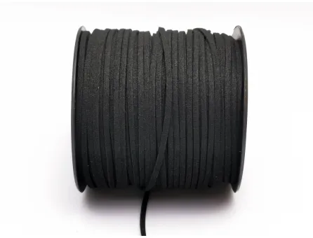Snur suede imitatie piele intoarsa latime 3mm negru (5metri)