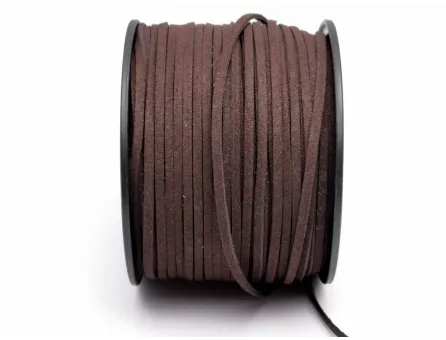 Snur suede imitatie piele intoarsa latime 3mm maro (5metri)