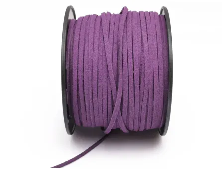 Snur suede imitatie piele intoarsa latime 3mm mov (5metri)