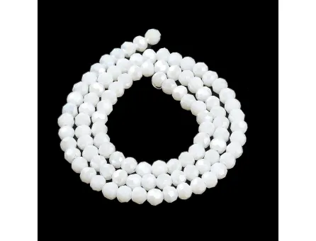 Margele cristal rotund fatetat 4mm alb opac AB (sirag)