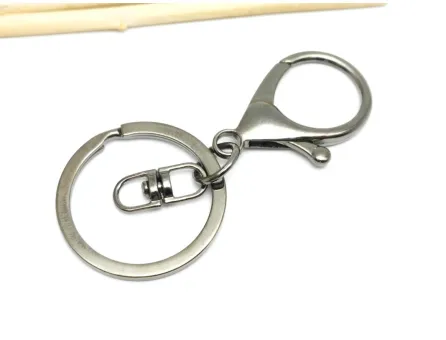 Inel breloc cu inchizatoare lobster 65x30x5mm negru