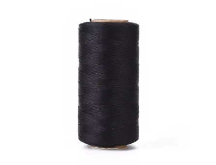 Rola ata cerata plata micro macrame 0.80mm negru (260m)