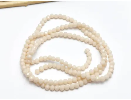 Margele cristal rotund fatetat 3~3.5mm crem opac (sirag)