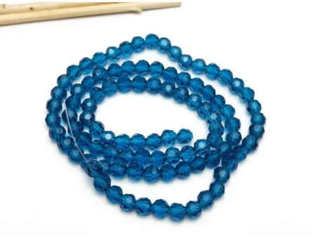 Margele cristal rotund fatetat 6mm marin (sirag)