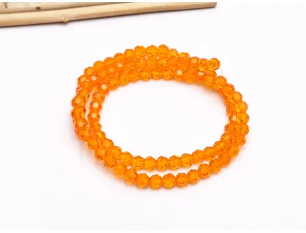 Margele cristal rotund fatetat 4mm portocaliu (sirag)