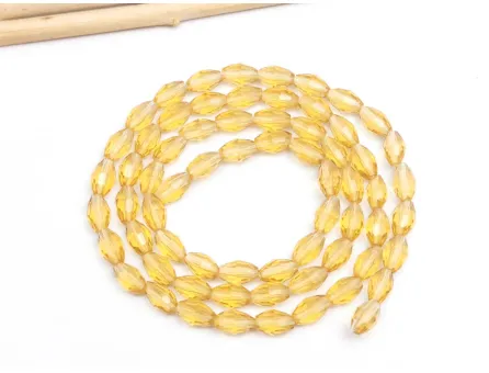 Margele cristal oval 6x4mm auriu ghimbir (sirag)