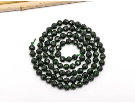 Sirag green goldstone sfere microfatetate 4mm