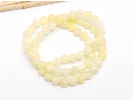 Sirag jad sfere 6mm galben pastel