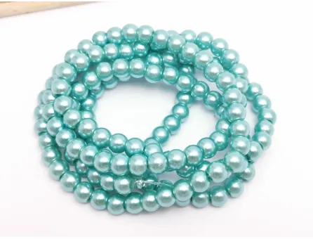 Sirag perle de sticla 6mm turcoaz inchis