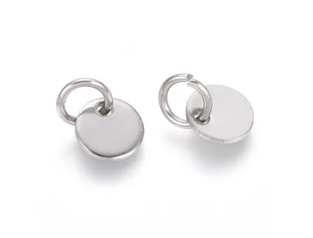 Charm otel inoxidabil banut cu za 6x0.7mm