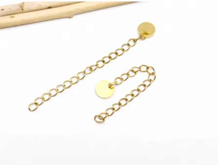 Prelungitor lant otel inoxidabil auriu cu charm