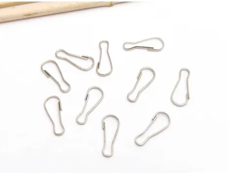 Inchizatoare tip carlig breloc 15x4mm argintiu inchis (10buc)