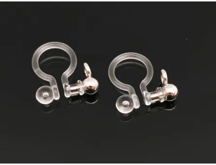 Tortite cercei otel inoxidabil 304 si plastic cu clips 11x11x3mm (2buc)