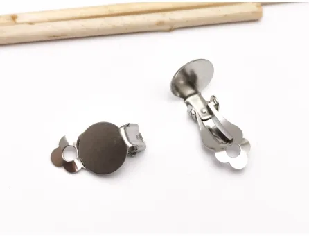 Tortite cercei otel inoxidabil 304 cu clips si platou 12mm (2buc)