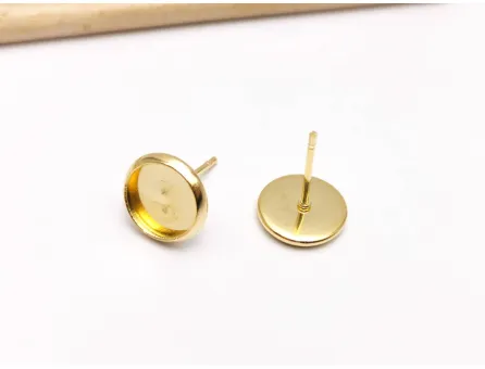 Tortite cercei otel inoxidabil 304 auriu interior 8mm (2buc)