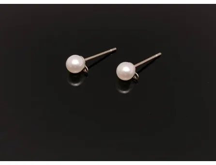 Tortite cercei otel inoxidabil cu perla de plastic 17x6.5mm (2buc)