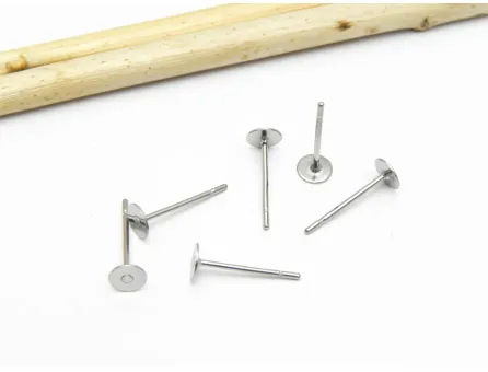 Tortite cu tija otel inoxidabil 316 hipoalergenic cu platou 4mm (2buc)