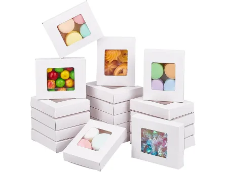 Cutiuta carton pentru bijuterii cu fereastra 10x8x2.05cm alb