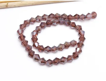 Margele cristal biconic 6mm ametist lustered (sirag)