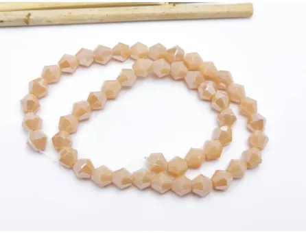 Margele cristal biconic 6mm crem nude opac lustered  (sirag)