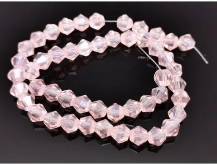 Margele cristal biconic 6mm roz lustered (sirag)
