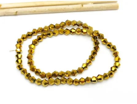 Margele cristal biconic electroplacat 4mm auriu (sirag)