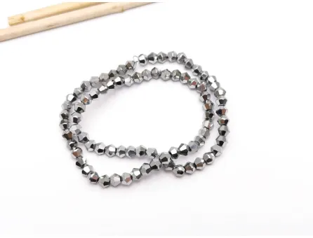 Margele cristal biconic electroplacat 4mm argintiu (sirag)