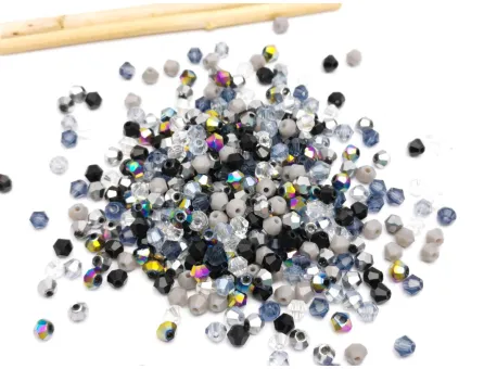 Margele cristal biconic 4mm mix negru gri (250buc)