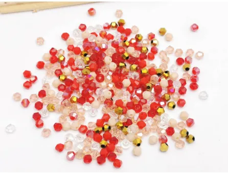 Margele cristal biconic 4mm mix rosu portocaliu (250buc)