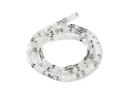 Margele cristal cub 2.5mm mix alb (sirag)