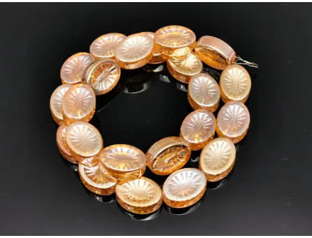 Cristal oval plat 14x10mm auriu roscat (sirag)