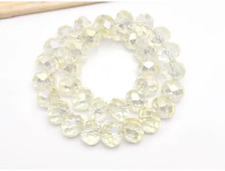 Margele cristal rondel fatetat 10x8mm galben pal AB (sirag)