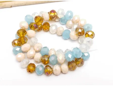 Margele cristal rondel fatetat 8x6mm mix (sirag)