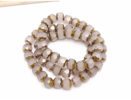 Margele cristal rondel fatetat 7.5x6.5mm rose opal (sirag)