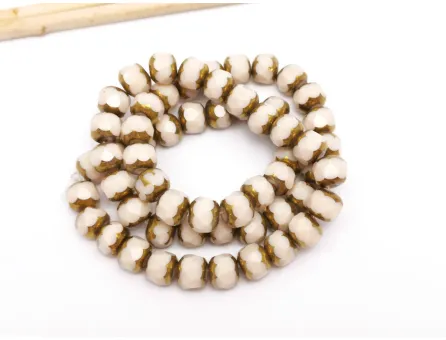 Margele cristal rondel fatetat 7.5x6.5mm crem (sirag)